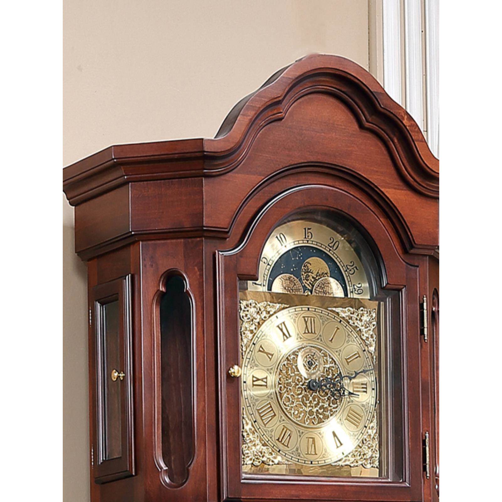 厂家德国赫姆勒八音进口机芯落地钟全实木客厅机械重锤拉链风水钟