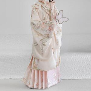 汉服女明制马面裙簪花重工刺绣