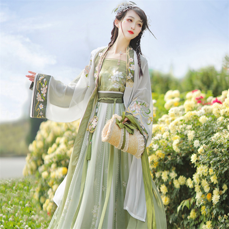 宋制汉服女春夏中国风齐腰百迭裙