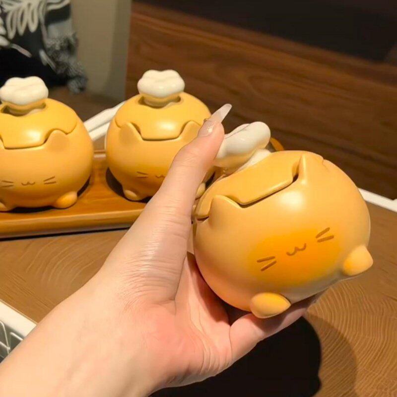 【新家的100个快递】创意卡通猫咪陶瓷调味罐厨房盐罐家用调料盒
