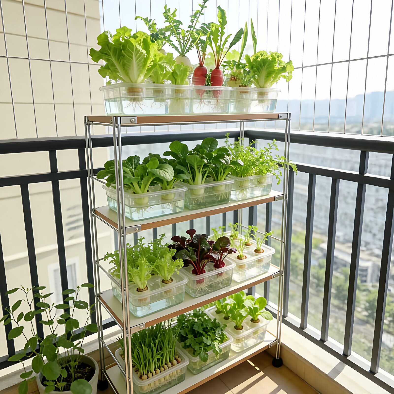 阳台水培小葱器皿无土栽培种植篮室内种蔬菜养花方便换水透明花盆