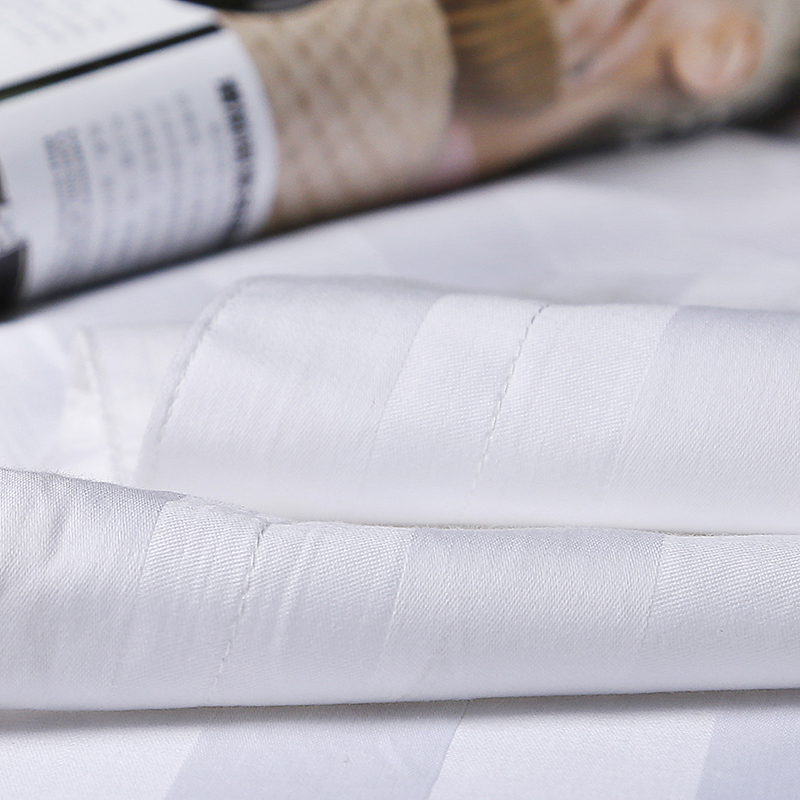 宾馆酒店专用纯白条纹单人床单双人全棉单件床上用品被单1.5床1.8