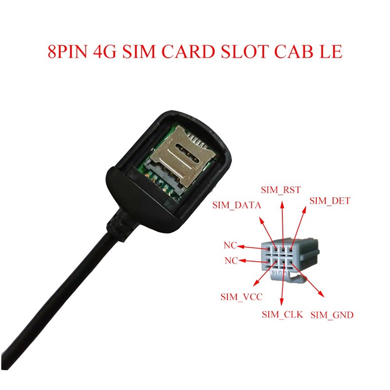 公版安卓车载导航系统外置4G sim卡槽6pin 8pin 延长线