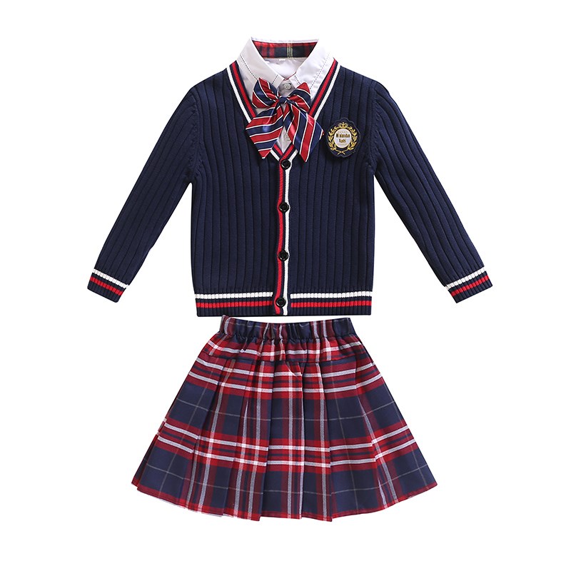 幼儿园园服春秋冬款英伦学院风儿童校服套装小学生班服三件套新款