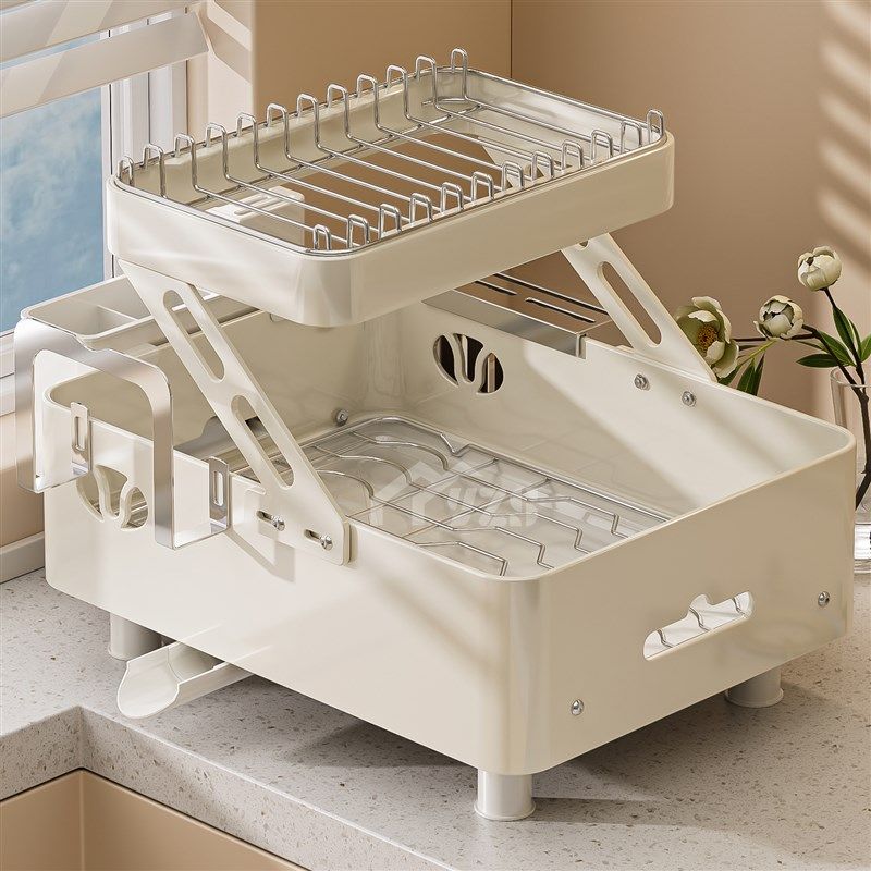 碗碟收纳架沥水篮碗架碗盘碗筷放碗盘子双层新款多功能厨房置物架,厨房/烹饪用具,厨房置物架/置物柜/角架,淘宝优惠券,粉丝福利购,淘宝优惠卷