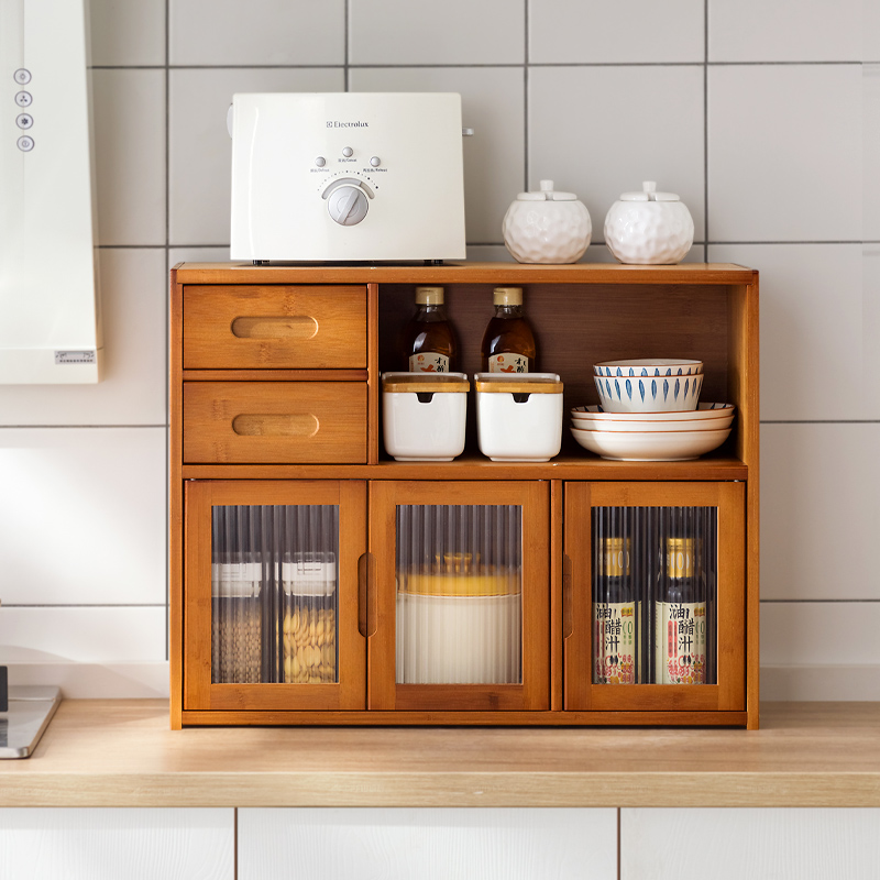 碗架厨房置物架台面多层调味料收纳柜桌面碗碟储物柜子家用餐边柜