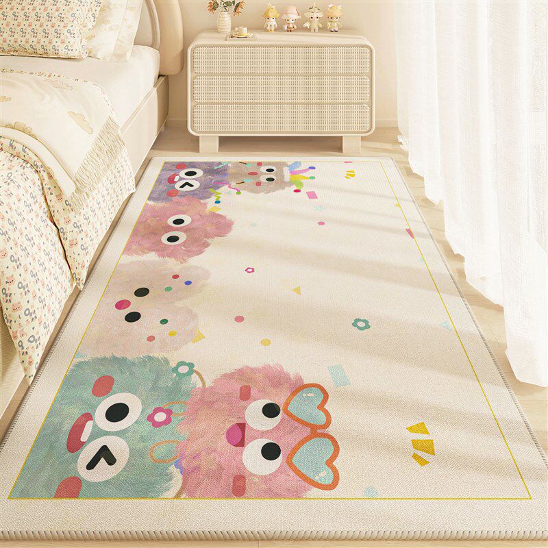 卧室地毯可爱儿童房加厚防滑垫子阅读区主卧床前长条全铺地垫耐脏