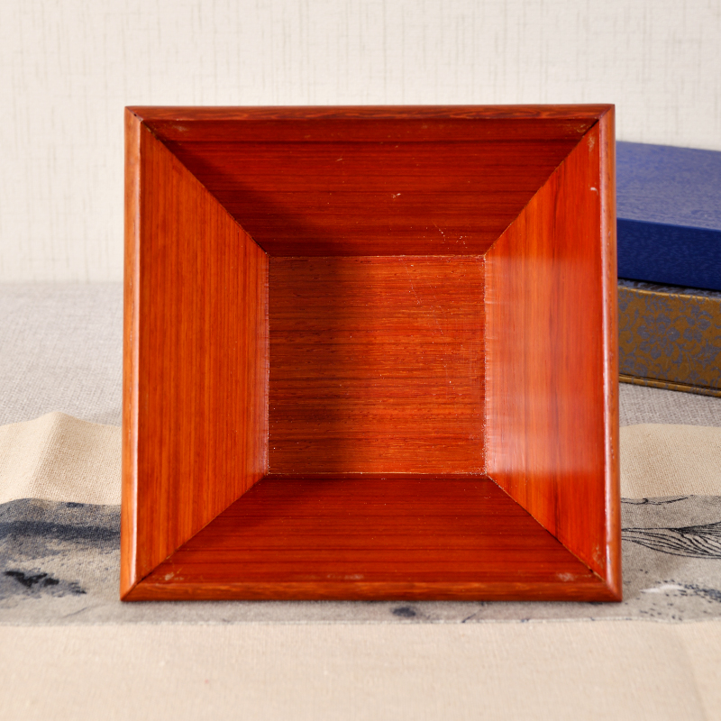 花梨木升斗红木老式米斗容器招财进宝实木榫卯结构工艺品摆件