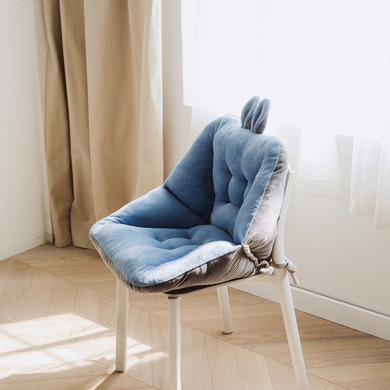 坐垫靠垫一体电脑椅子垫餐椅垫学生办公室腰靠护腰连体带靠背板凳