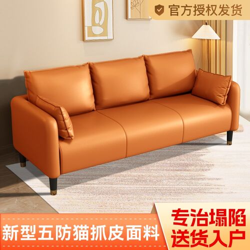 猫抓皮沙发小户型客厅简约双人两三人座出M租房公寓简易服装店网 - 封面