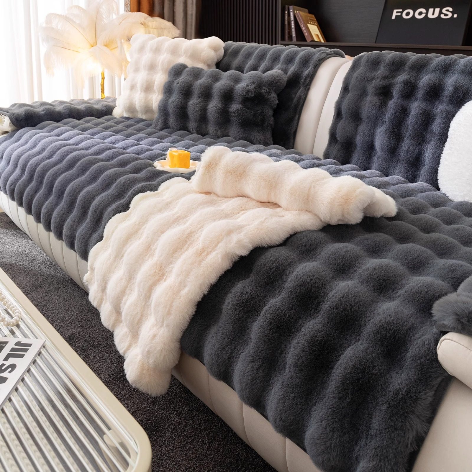 奶油风兔兔绒沙发垫秋冬款防滑坐垫子定制冬季毛绒皮沙发套罩盖布,居家布艺,沙发垫,淘宝优惠券,粉丝福利购,淘宝优惠卷