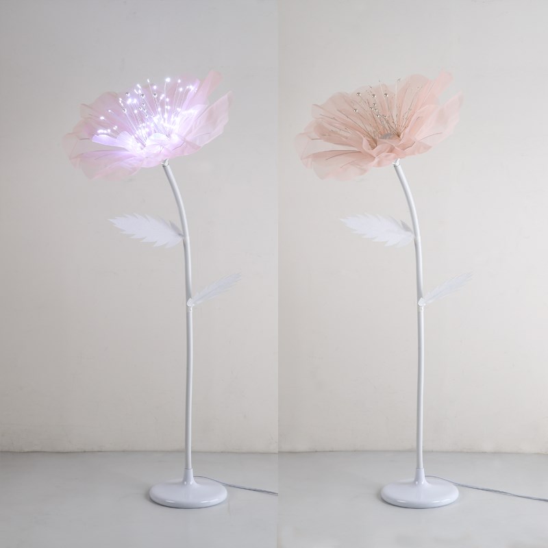 新款婚庆道具发光纱花森系T台路引灯光花瓣背景屏风迎宾区装饰花