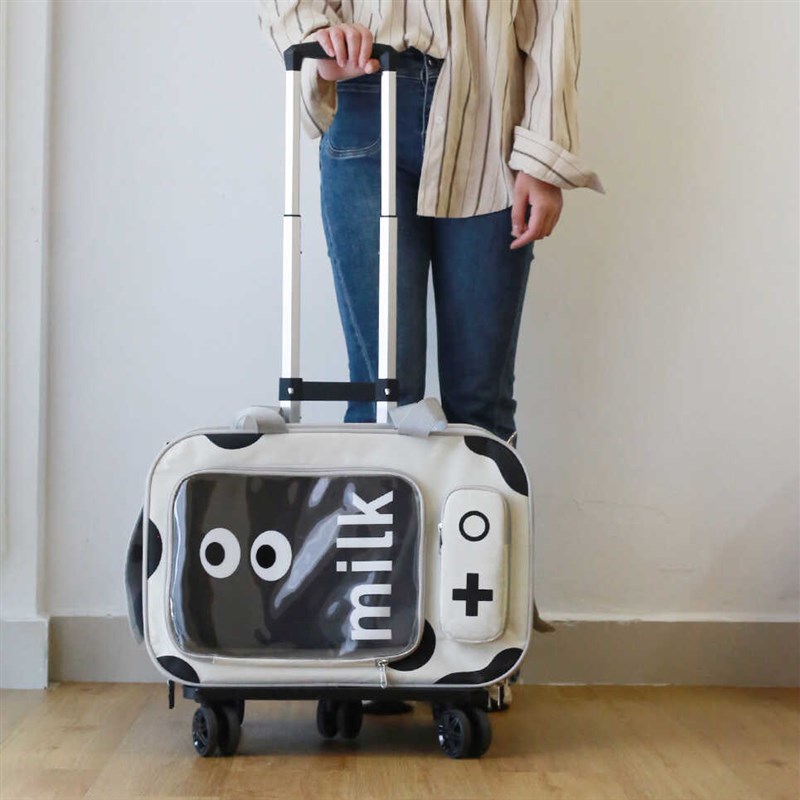 猫包外出便携拉杆箱大容量狗狗太空舱推车猫咪行李箱宠物手提斜挎