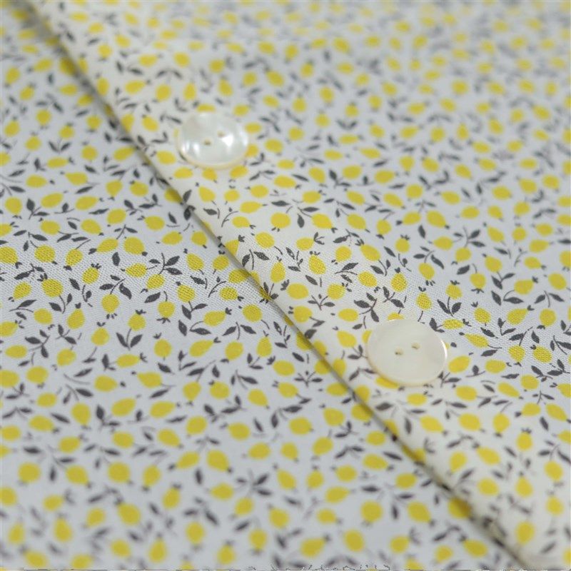【105164-1】Lib*rty 小黄柠檬80支高密棉布印花diy服装面料