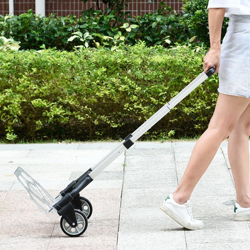 二轮手推车两轮轻便折叠家用伸缩手拉车拖车小推车拉货搬运平板车