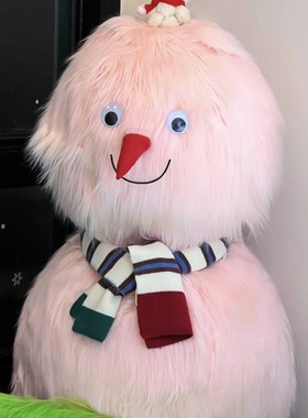 大型毛绒雪人新年节日网红店铺打卡装饰商场橱窗活动展示陈列摆件