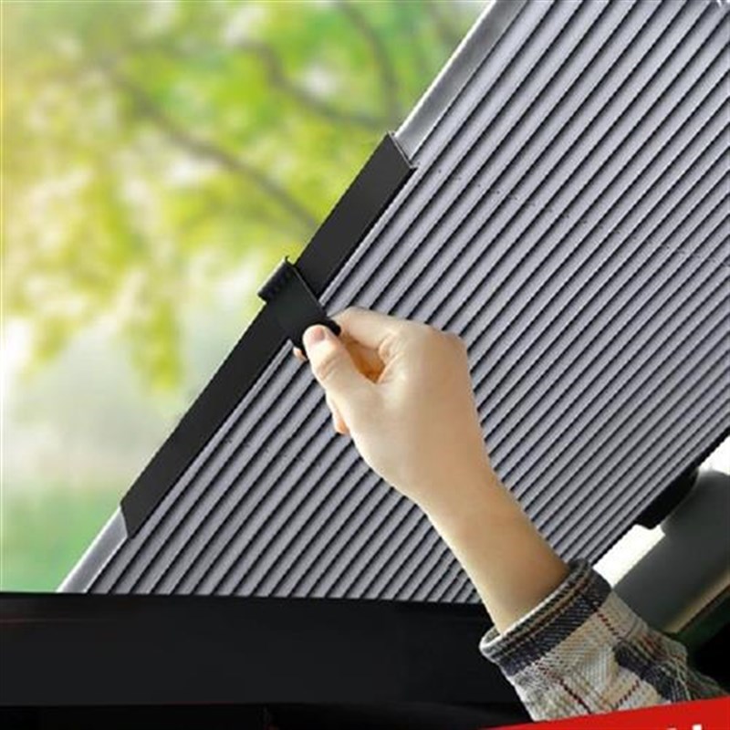 汽车自动伸缩遮阳挡太阳挡风玻璃防嗮隔热遮光窗帘车窗前档遮阳板
