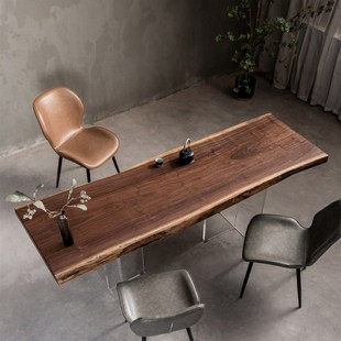 6原木大板茶桌 92号送支架H2189北美黑胡桃整板199