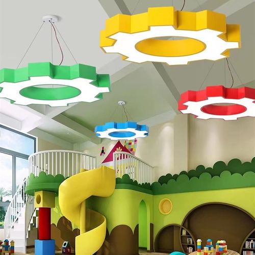 幼儿园大厅齿轮吊灯办公室网咖健身房造型灯具游乐场儿童乐园吸灯