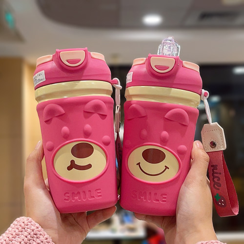 学生保温杯女生高颜值双饮咖啡杯C便携式办公室水杯设计感小众杯