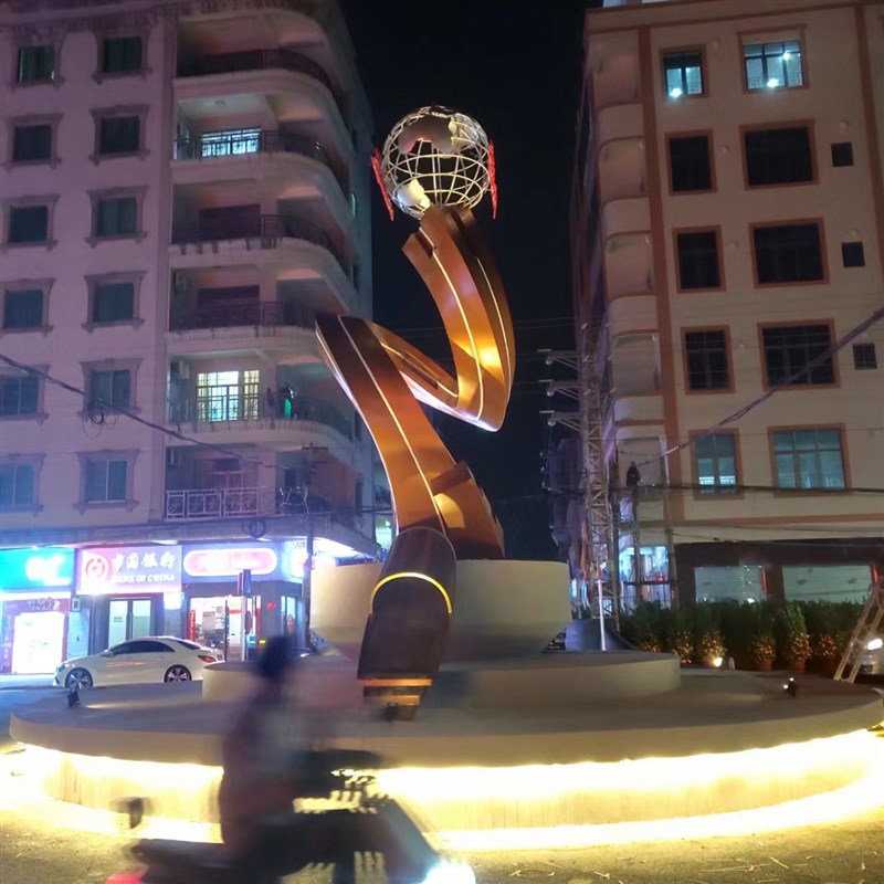 抽象景观不锈钢雕塑大型城市商业街金属小品广场水景户外装饰摆件