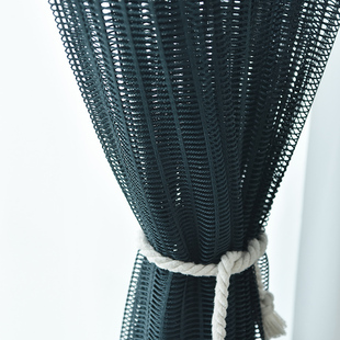 美式装饰a网红透光加厚格子纱帘门帘客厅卧室阳台飘窗帘布成品定