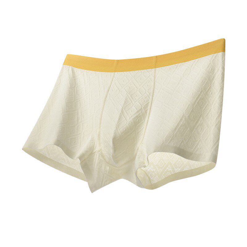 4条男生内裤A类纯色棉无染色平角裤透气7A抗菌无痕四角裤婴儿面料