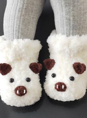 冬季毛绒加厚新生婴儿鞋r男女宝宝手工编织软底鞋0-3-6-12个月