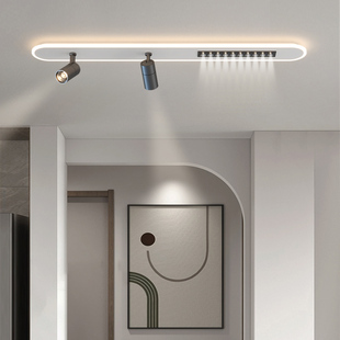 无主灯客厅照明长条轨道射灯过道走廊天花灯衣帽间商店明装 吸顶灯