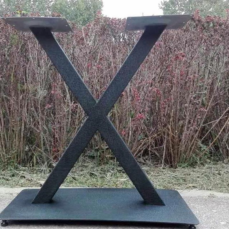 西餐厅餐桌架 餐台脚 不锈钢桌子腿 铸铁快餐桌支架 餐桌腿X型