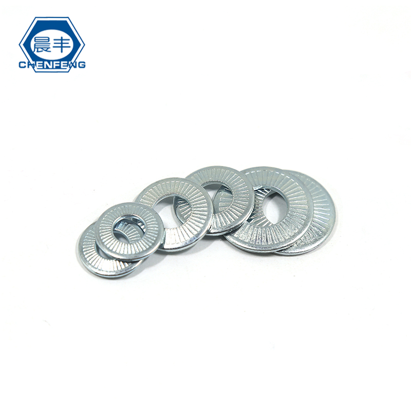 晨丰65锰镀锌防滑垫圈碟型锥形单面带齿防滑放防松动垫片M5-M20