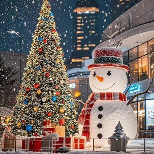 泡沫雕塑雪人雪屋泡沫姜饼人摆件泡沫冰挂雪坠P甜品屋圣诞老人装