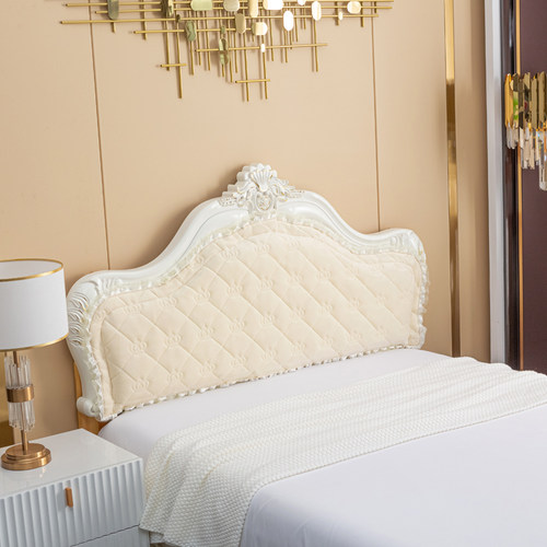 床头套罩水晶绒绗绣海绵加厚床头软包掉皮布艺实木欧式床头套定制