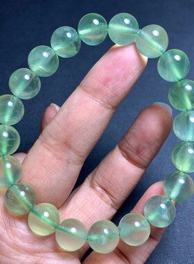 天然清新晶莹葡萄石单圈手錬一物C一图祖母绿绿水晶饰品礼物送女