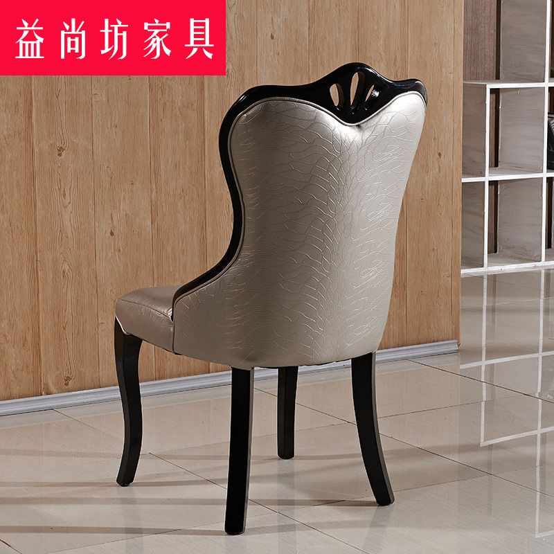 欧式餐椅现代简约餐椅橡木实木餐椅子休闲椅软包靠背椅A1