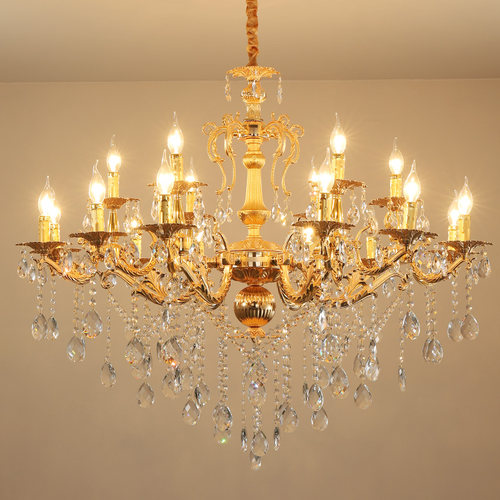 欧式客厅水晶灯别墅复式楼餐厅奢华大气锌合金吊灯现代简约卧室灯