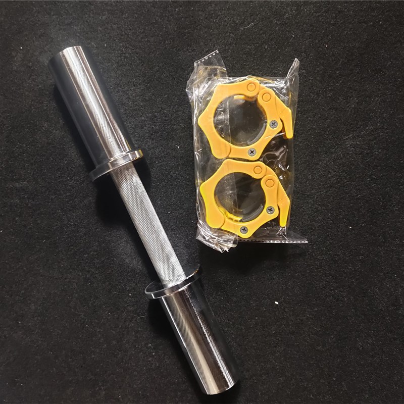 40厘米加粗短奥杆5.0cm孔哑铃片使用健身房大孔奥片纯钢实心杆