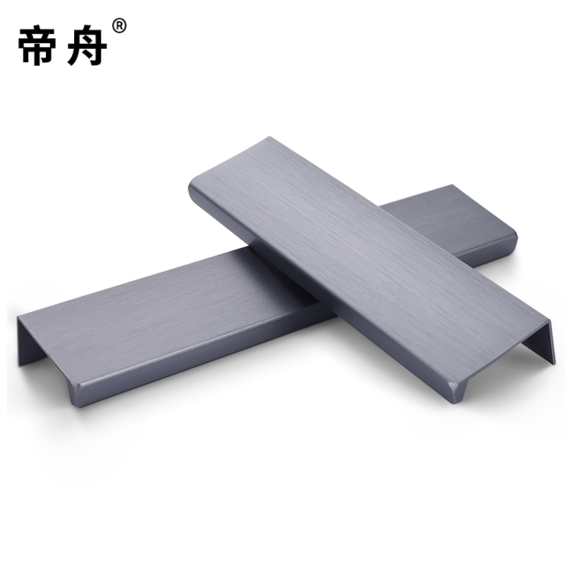 一门到顶衣柜拉手隐形简约现代高档黑色极简柜门长款把手门缝柜子