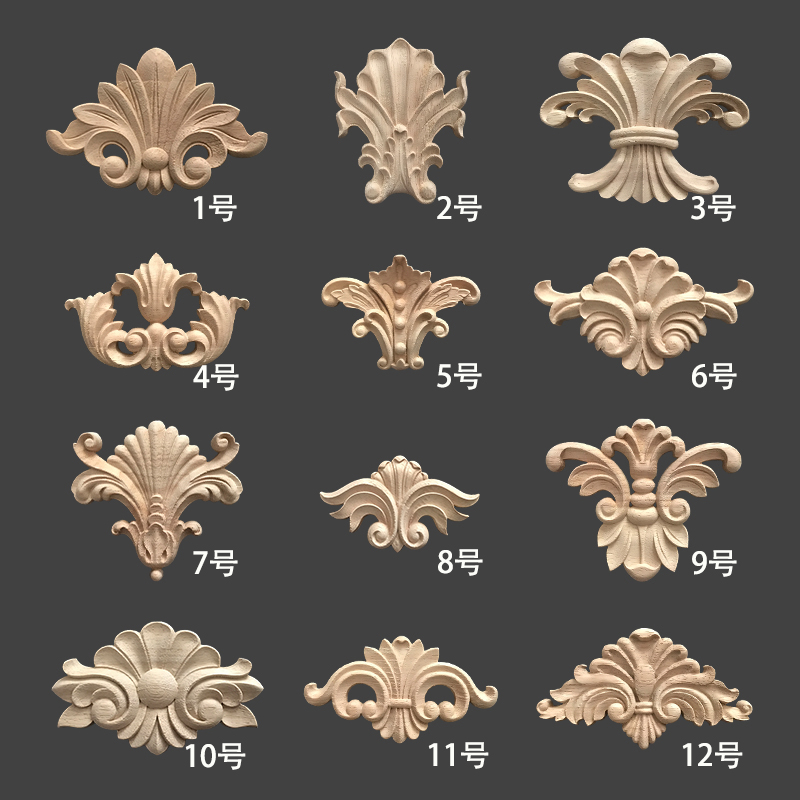 东阳贴花欧式小花木雕家具门心