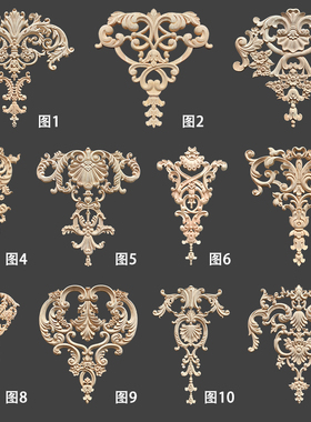 东阳木雕实木角花欧式贴花背景墙装饰花格法式婚礼柜门摆件墙板