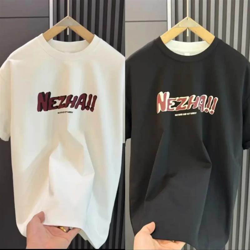 Cloud轻奢2号店夏季iZns潮牌街头宽松圆W领美式重磅棉短袖T恤短袖