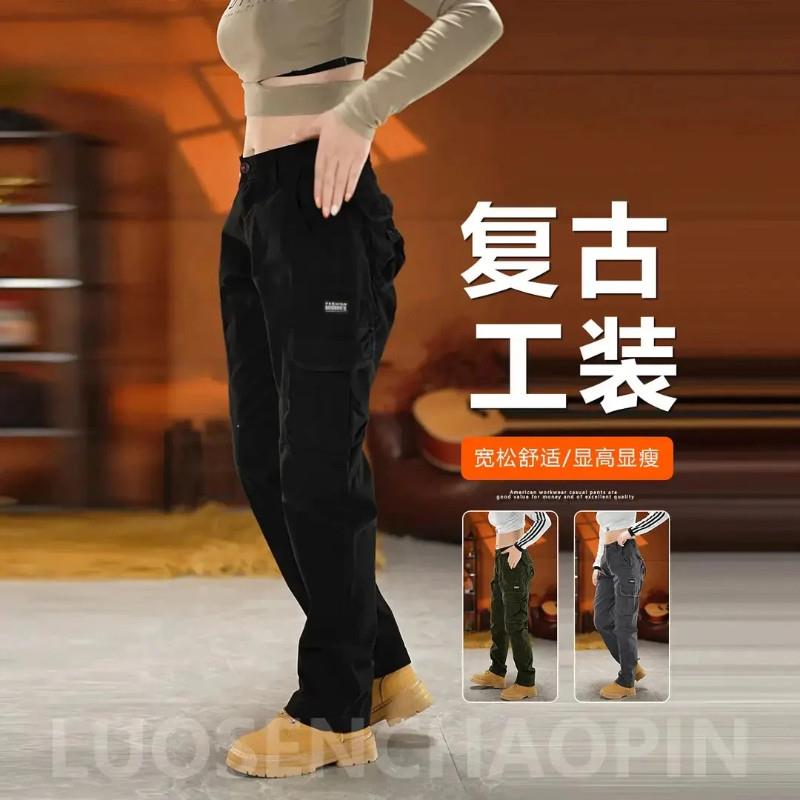 锋界服饰时尚潮流男士户外百搭多口袋宽松舒F适显瘦直筒休闲裤