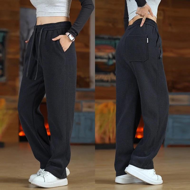 简廓服饰秋冬新款针织百搭休j闲潮流裤男士直筒宽松休闲裤