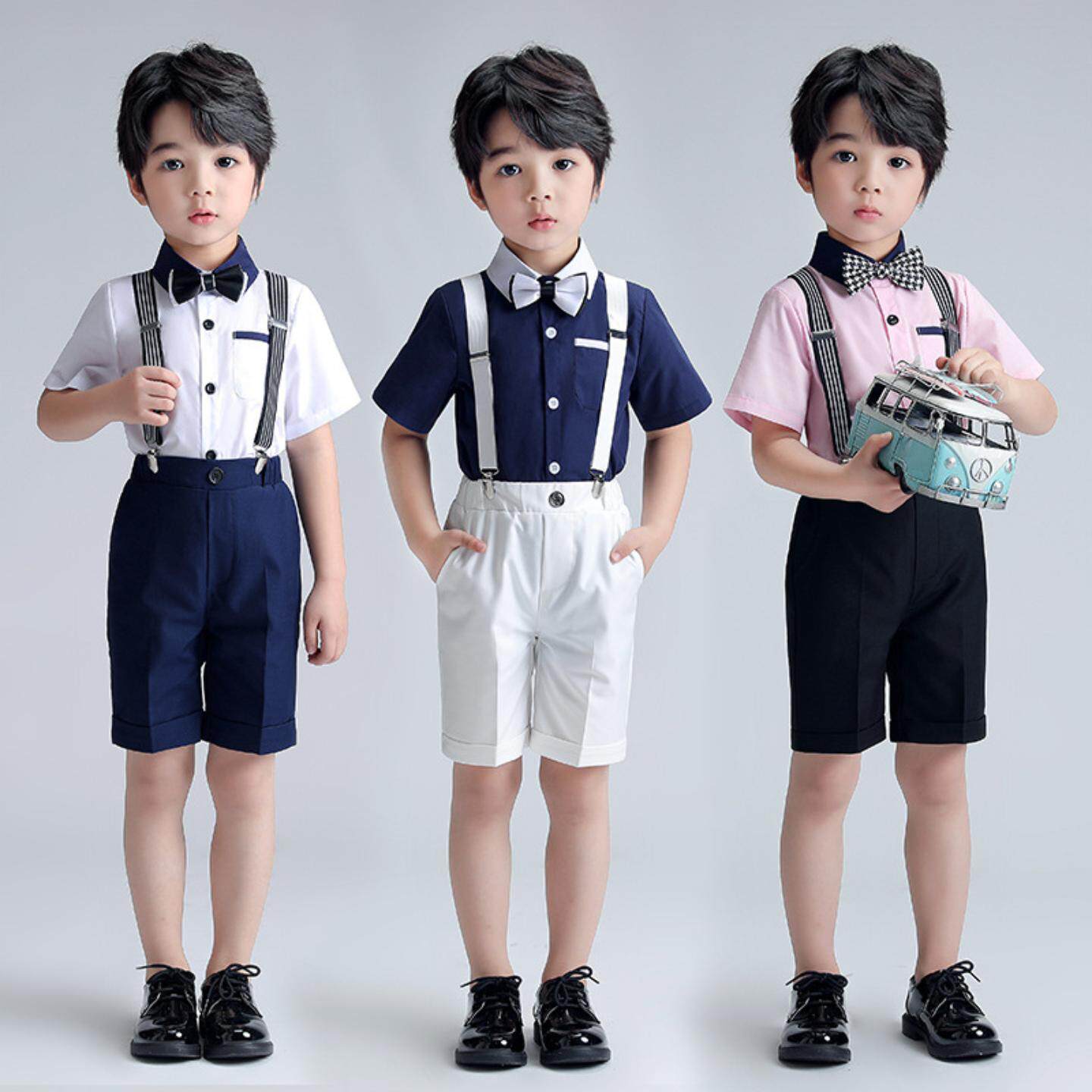 儿童夏季演出服男童背带裤｜合唱