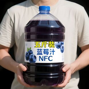 【到手5斤】100%蓝莓汁NFC鲜果汁大瓶1.25L常用眼夏日饮料新日期