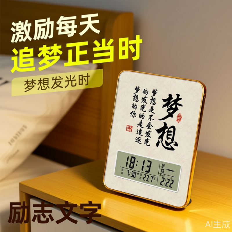 初中生学习抖音时钟日历励志摆件学生卧室ins儿童闹钟网红激励新,家居饰品,桌面摆台画,淘宝优惠券,粉丝福利购,淘宝优惠卷