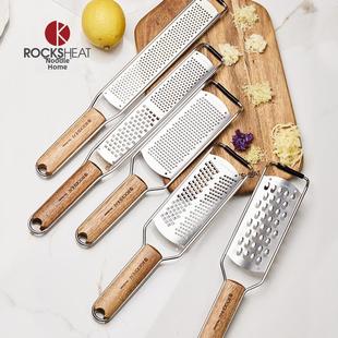 食品级不锈钢磨碎器金合欢木柄奶酪磨碎器奶酪巧克力柠檬烘焙工具