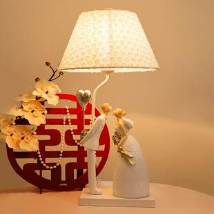 结婚北欧台灯礼品长明灯婚房布置床头柜装饰台灯摆件新婚订婚礼物