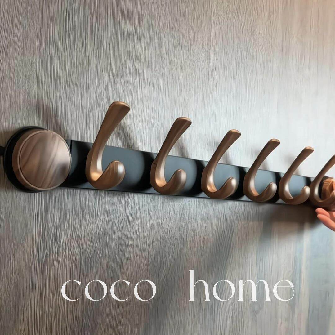 覆古入户门挂衣钩高级轻奢门后挂衣架墙上免打孔吸盘挂钩玄关排钩