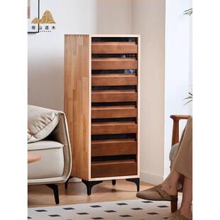 八斗柜实木斗柜窄边抽屉柜卧室收纳柜缝隙柜子覆古多层置物柜移动